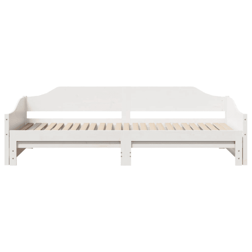 Sofá-cama, Sofá conversível com gavetão 90x200 cm madeira de pinho maciça branco