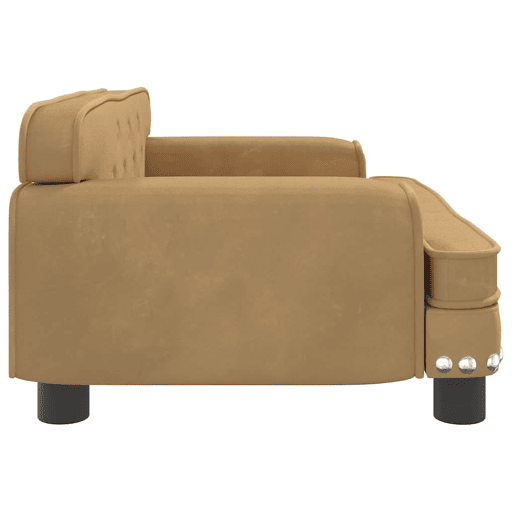 Sofá infantil, Sofá para criança 70x45x30 cm veludo castanho