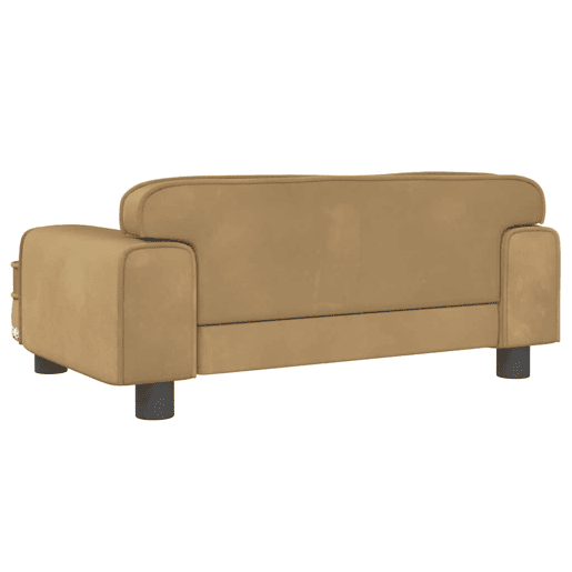 Sofá infantil, Sofá para criança 70x45x30 cm veludo castanho