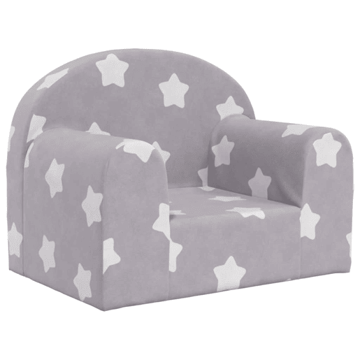 Sofá infantil, Sofá para criança c estrelas pelúcia macia cinzento-claro
