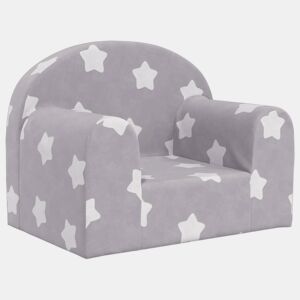 Sofá infantil, Sofá para criança c estrelas pelúcia macia cinzento-claro