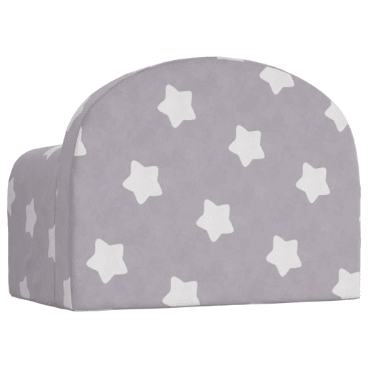 Sofá infantil, Sofá para criança c estrelas pelúcia macia cinzento-claro