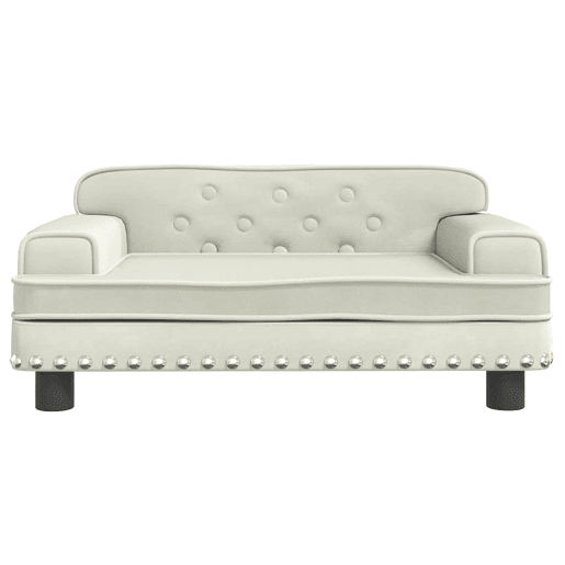 Sofá infantil, Sofá para criança 70x45x30 cm veludo cor creme