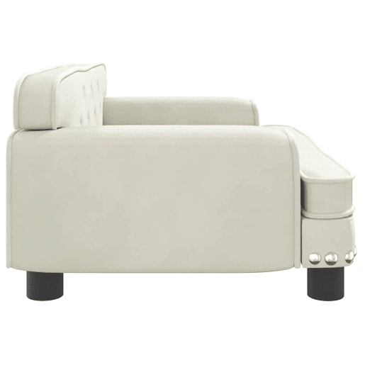 Sofá infantil, Sofá para criança 70x45x30 cm veludo cor creme
