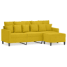 Sofá de 3 lugares - Sofá fixo com apoio de pés 180 cm veludo amarelo