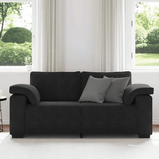 Sofá-luvas, Sofá fixo 140 cm veludo preto Sofá-luvas, Sofá fixo 140 cm veludo preto