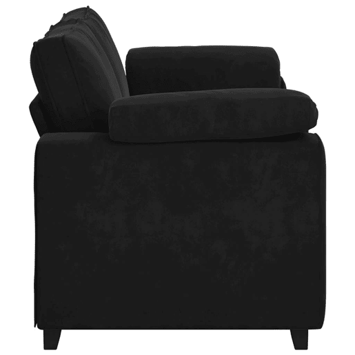 Sofá-luvas, Sofá fixo 140 cm veludo preto Sofá-luvas, Sofá fixo 140 cm veludo preto
