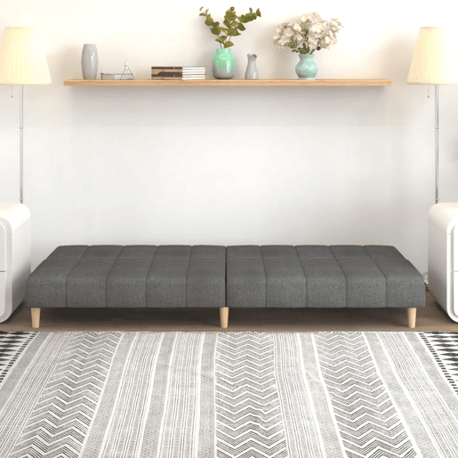 Sofá-cama, Sofá conversível de 2 lugares tecido cinzento-claro