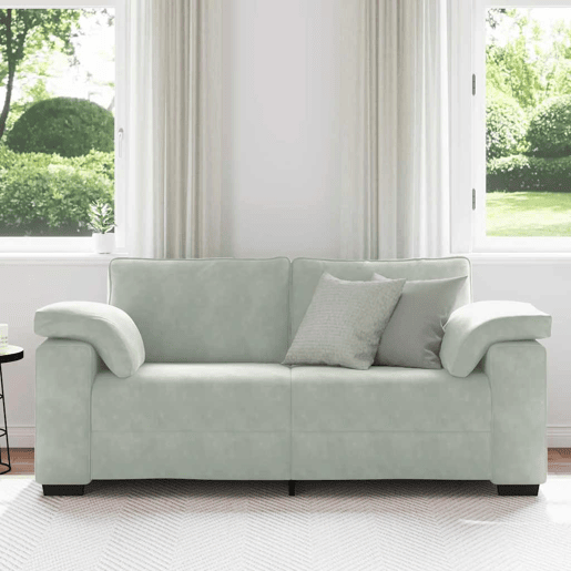 Sofá-luvas, Sofá fixo 140 cm veludo cinzento-claro