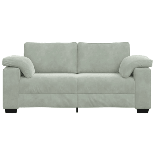 Sofá-luvas, Sofá fixo 140 cm veludo cinzento-claro