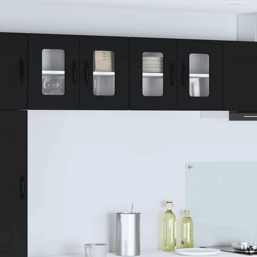 Armário de cozinha suspenso - armario de cocina colgante com porta Preto 60 x 31 x 40 cm