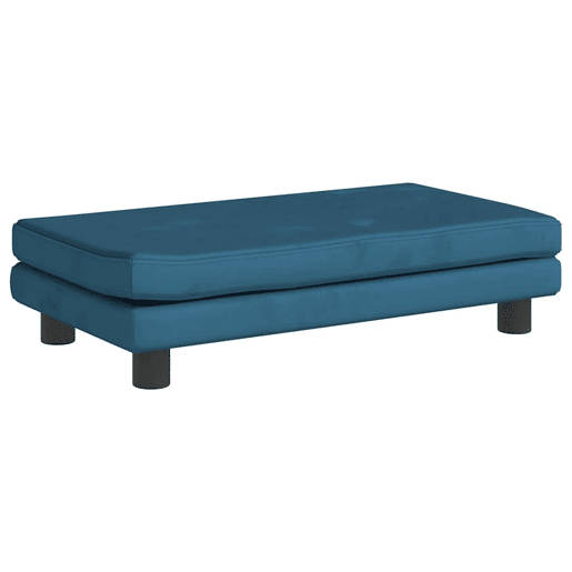 Sofá infantil, Sofá para criança com apoio de pés 100x50x30 cm veludo azul