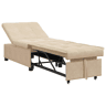 Sofá-cama, Sofá conversível Creme 67 x 194 x 82 cm Tecido de Microfibra
