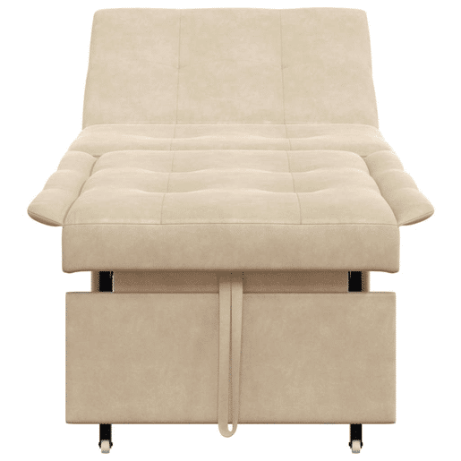 Sofá-cama, Sofá conversível Creme 67 x 194 x 82 cm Tecido de Microfibra Sofá-cama, Sofá conversível Creme 67 x 194 x 82 cm Tecido de Microfibra