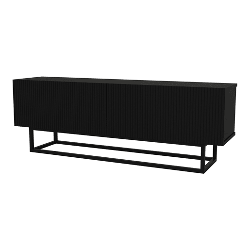 Móvel de TV Verpsboga 2 portas base curta 135x32x47 cm - Preto en.casa