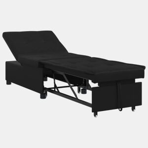 Sofá-cama, Sofá conversível com almofada Preto 67 x 194 x 82 cm Contraplacado