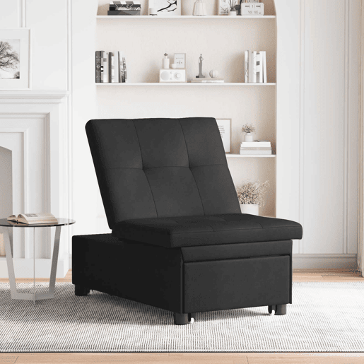 Sofá-cama, Sofá conversível com almofada Preto 67 x 194 x 82 cm Contraplacado