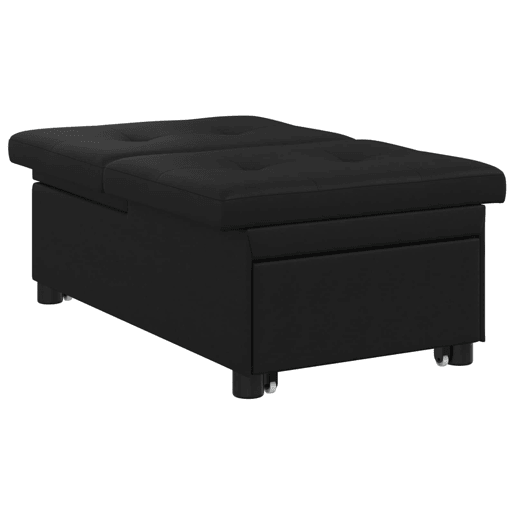 Sofá-cama, Sofá conversível com almofada Preto 67 x 194 x 82 cm Contraplacado