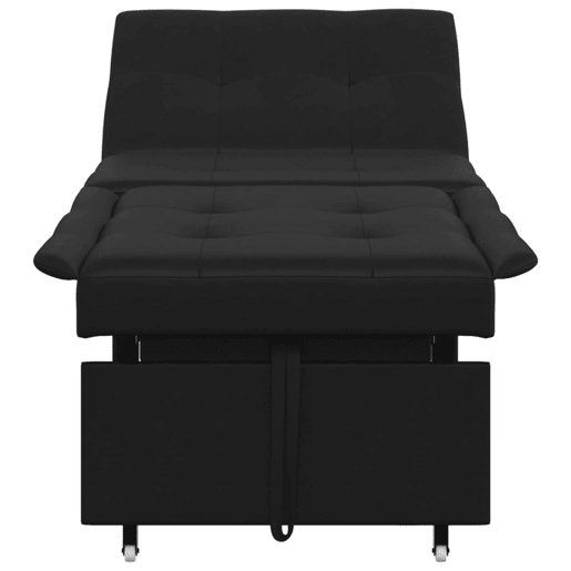Sofá-cama, Sofá conversível com almofada Preto 67 x 194 x 82 cm Contraplacado