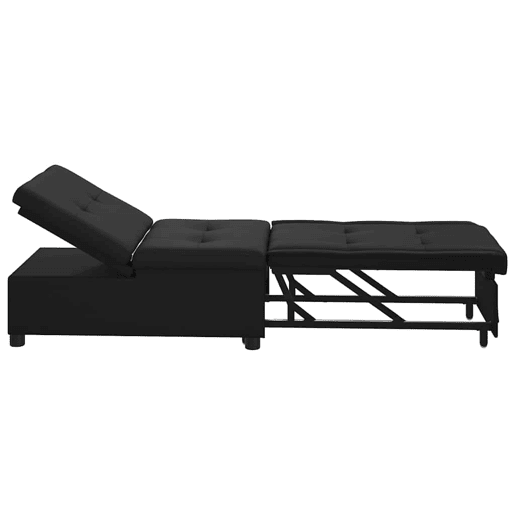 Sofá-cama, Sofá conversível com almofada Preto 67 x 194 x 82 cm Contraplacado