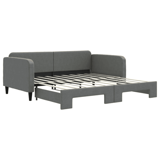 Sofá-cama, Sofá conversível com gavetão 90x190 cm tecido cinzento-escuro