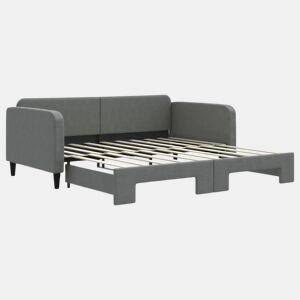Sofá-cama, Sofá conversível com gavetão 90x190 cm tecido cinzento-escuro