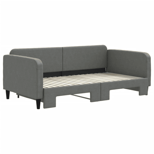 Sofá-cama, Sofá conversível com gavetão 90x190 cm tecido cinzento-escuro