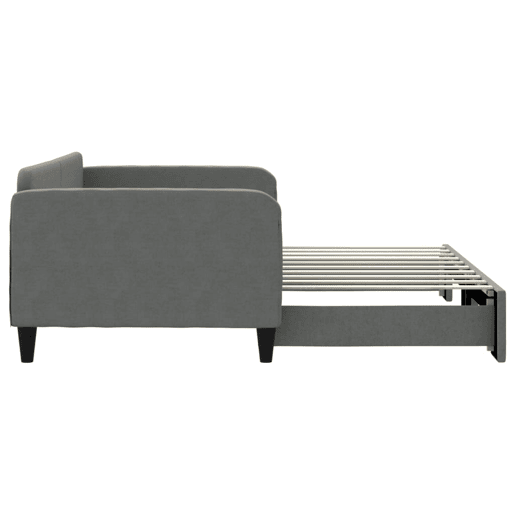 Sofá-cama, Sofá conversível com gavetão 90x190 cm tecido cinzento-escuro