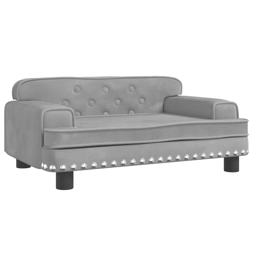 Sofá infantil, Sofá para criança 70x45x30 cm veludo cinzento-claro