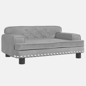 Sofá infantil, Sofá para criança 70x45x30 cm veludo cinzento-claro