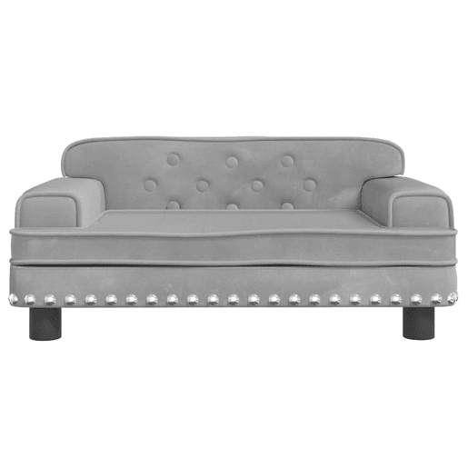 Sofá infantil, Sofá para criança 70x45x30 cm veludo cinzento-claro