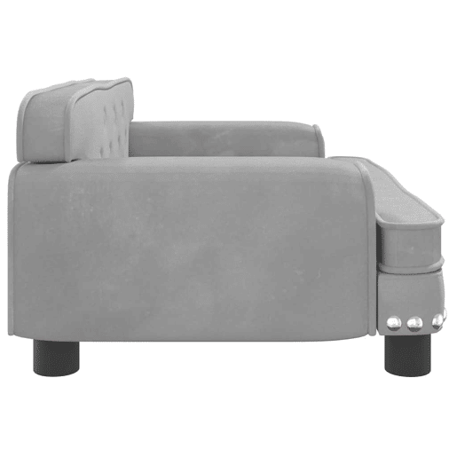 Sofá infantil, Sofá para criança 70x45x30 cm veludo cinzento-claro