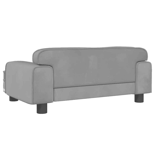 Sofá infantil, Sofá para criança 70x45x30 cm veludo cinzento-claro