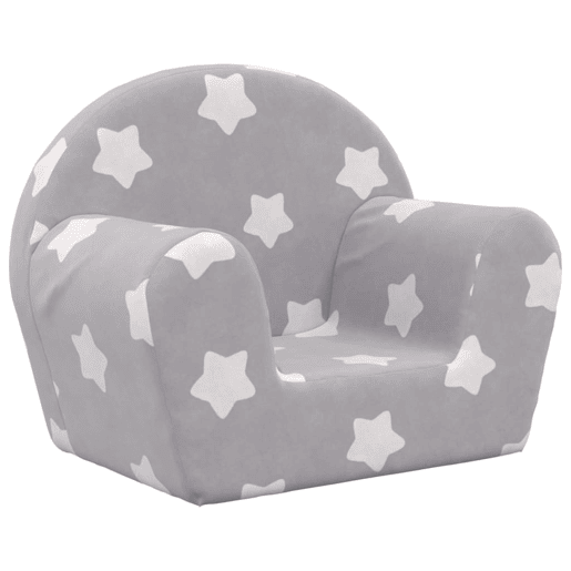 Sofá infantil, Sofá para criança c estrelas pelúcia macia cinzento-claro