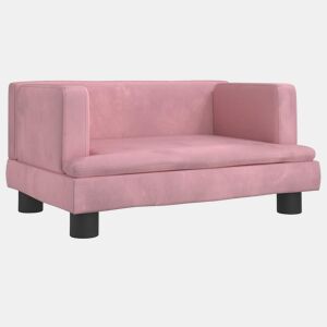 Sofá infantil, Sofá para criança 60x40x30 cm veludo rosa