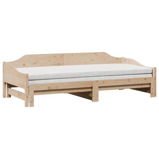 Sofá-cama, Sofá conversível com gavetão 90x190 cm madeira de pinho maciça