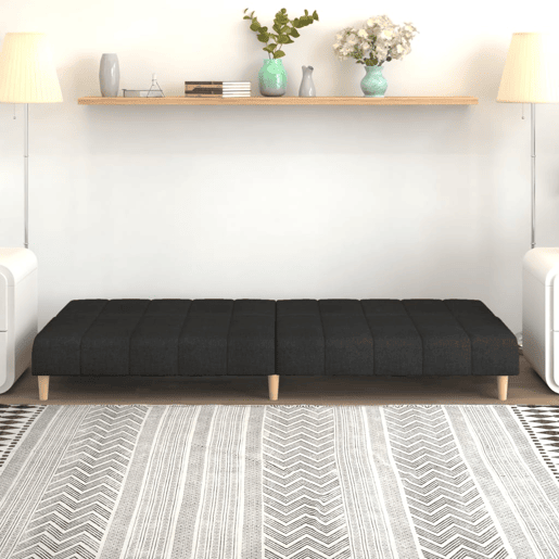 Sofá-cama, Sofá conversível de 2 lugares tecido preto Sofá-cama, Sofá conversível de 2 lugares tecido preto
