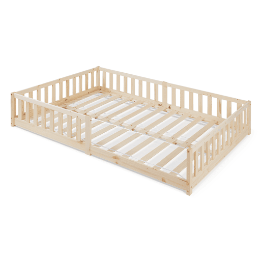 Cama para crianças Tanna Montessori 140x200cm pinho Natural en.casa Cama para crianças Tanna Montessori 140x200cm pinho Natural en.casa