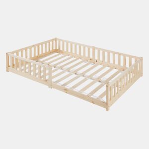 Cama para crianças Tanna Montessori 140x200cm pinho Natural en.casa
