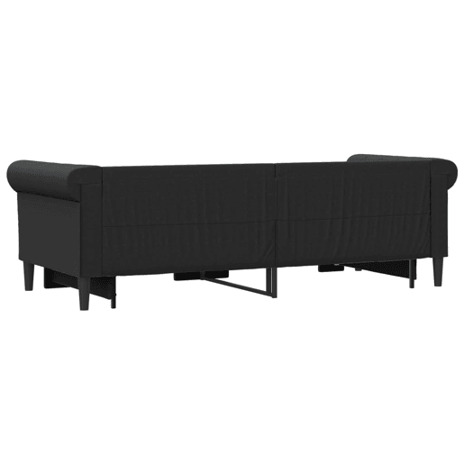 Sofá-cama, Sofá conversível c gavetão e gavetas 90x200 cm couro artificial preto