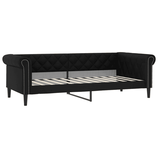 Sofá-cama, Sofá conversível c gavetão e gavetas 90x200 cm couro artificial preto