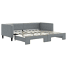 Sofá-cama, Sofá conversível com gavetão 90x190 cm tecido cinzento-claro