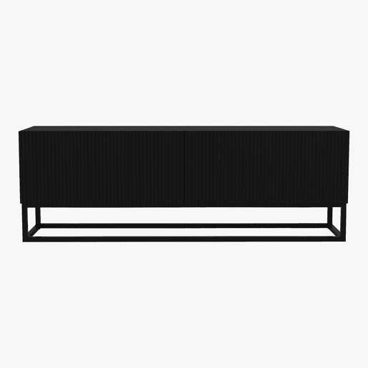 Móvel de TV Verpsboga 2 portas base longa 135x32x47 cm - Preto en.casa