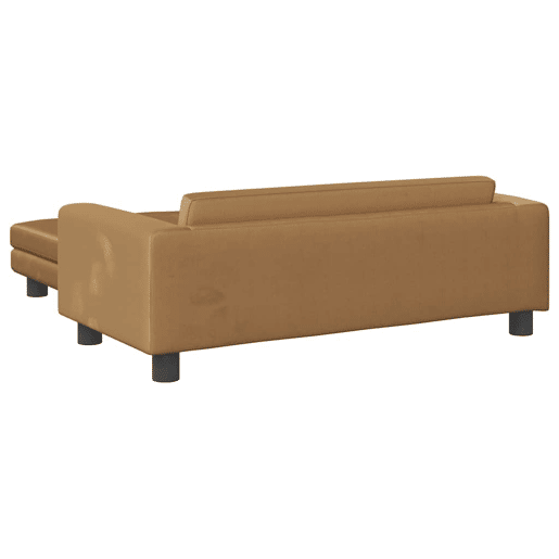 Sofá infantil, Sofá para criança com apoio de pés 100x50x30 cm veludo castanho