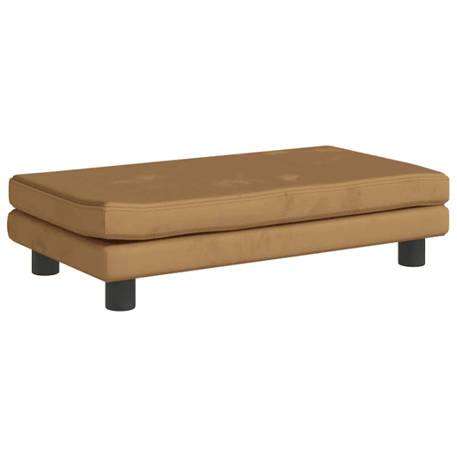 Sofá infantil, Sofá para criança com apoio de pés 100x50x30 cm veludo castanho