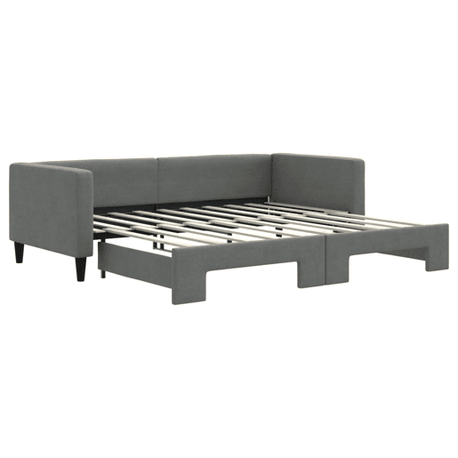 Sofá-cama, Sofá conversível com gavetão 90x190 cm tecido cinzento-escuro