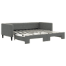 Sofá-cama, Sofá conversível com gavetão 90x190 cm tecido cinzento-escuro
