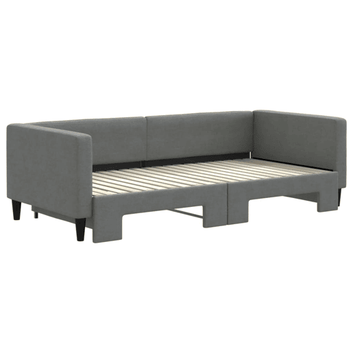 Sofá-cama, Sofá conversível com gavetão 90x190 cm tecido cinzento-escuro
