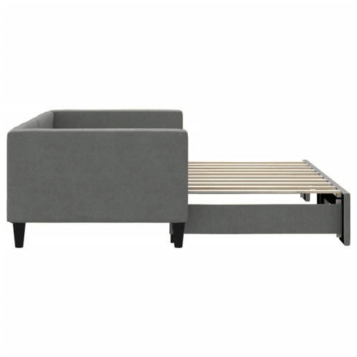 Sofá-cama, Sofá conversível com gavetão 90x190 cm tecido cinzento-escuro