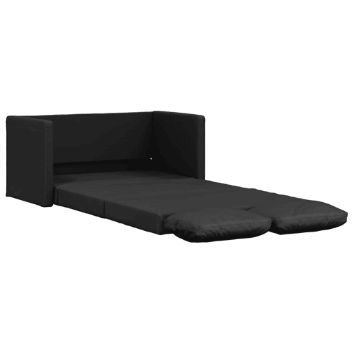 Sofá-cama, Sofá conversível sem pés 112x174x55 cm couro artificial preto